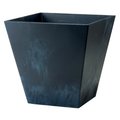 Grilltown Novelty 12 in. Square Ella Black Planter GR2527636